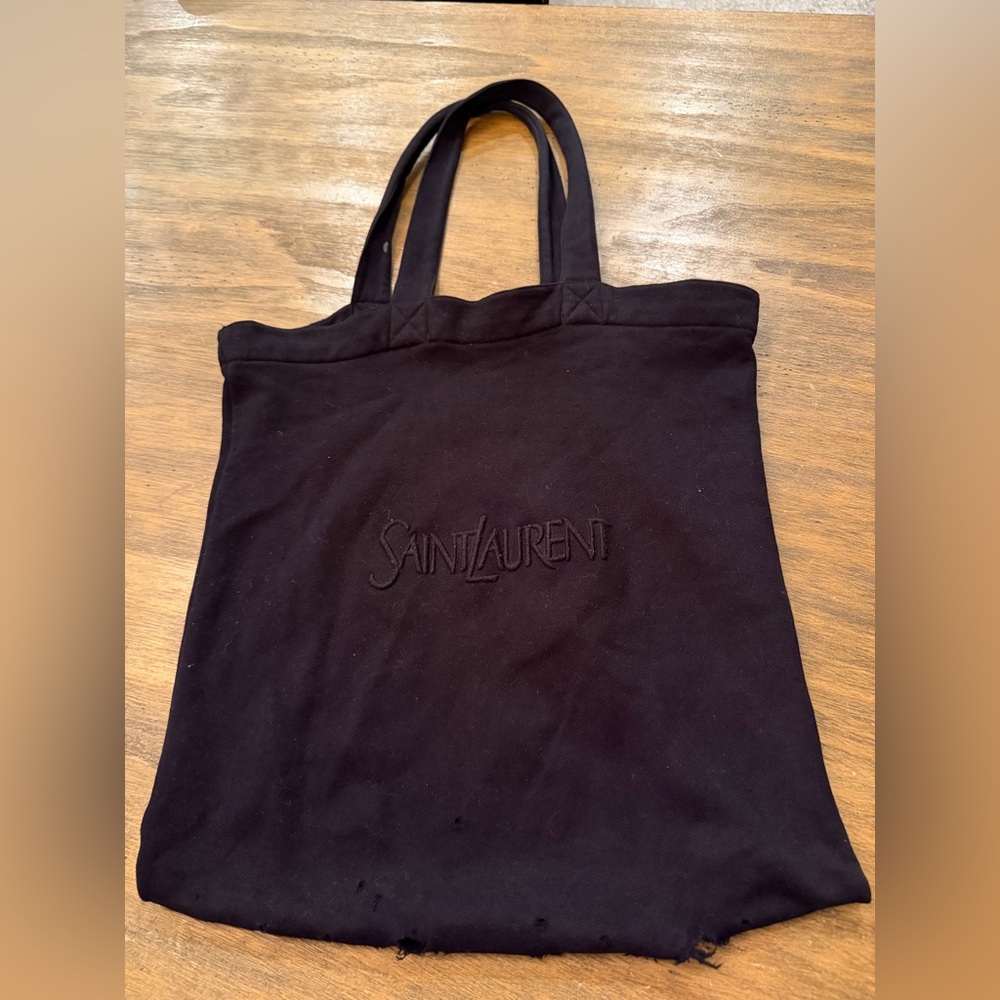 Saint Laurent Classic Black Tote Fleece FAIR HOLES - Picture 1 of 12